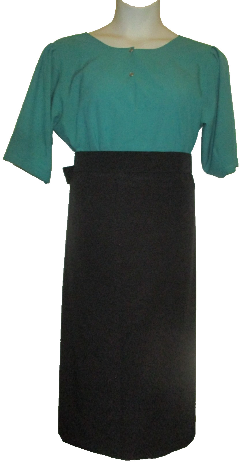 Amish Dress Apron, 46&Prime; Bust/42 Waist 48&Prime; Length Modest Handmade Green Snap