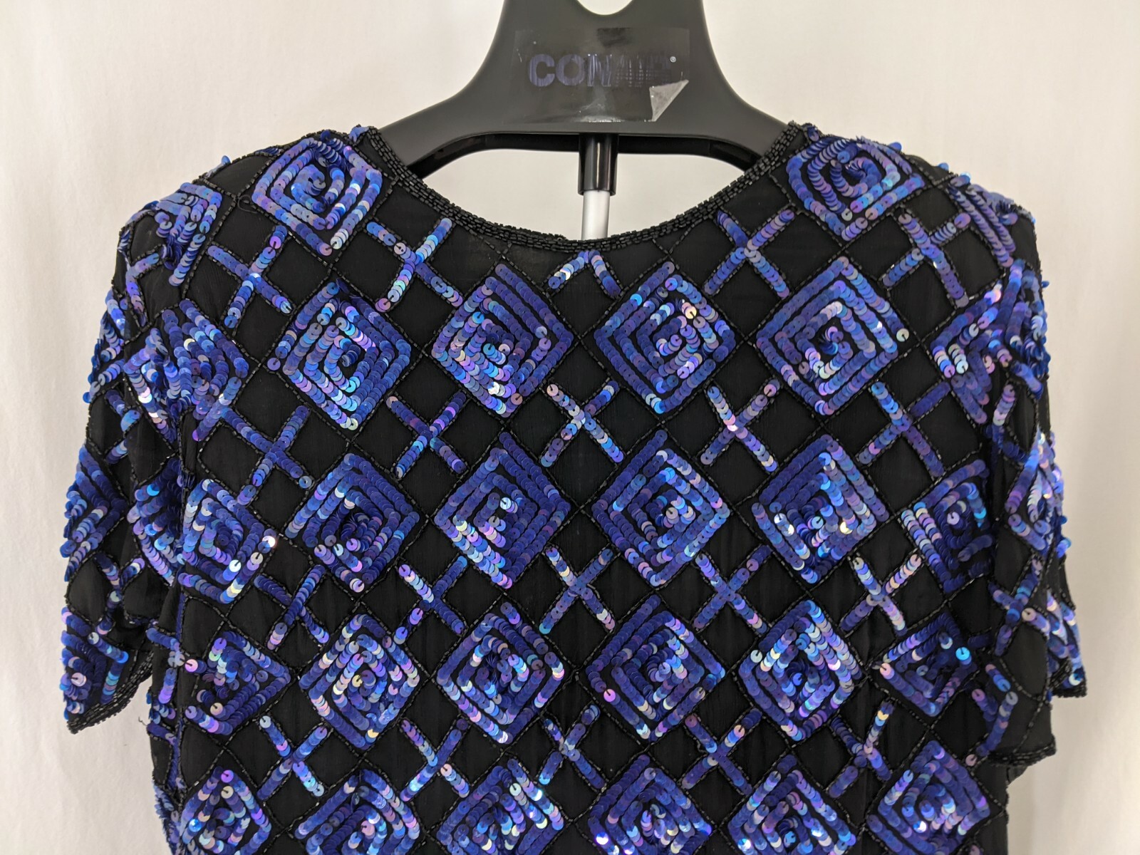 VTG Patra / Stenay Black and Blue Beaded Sequined Blouse