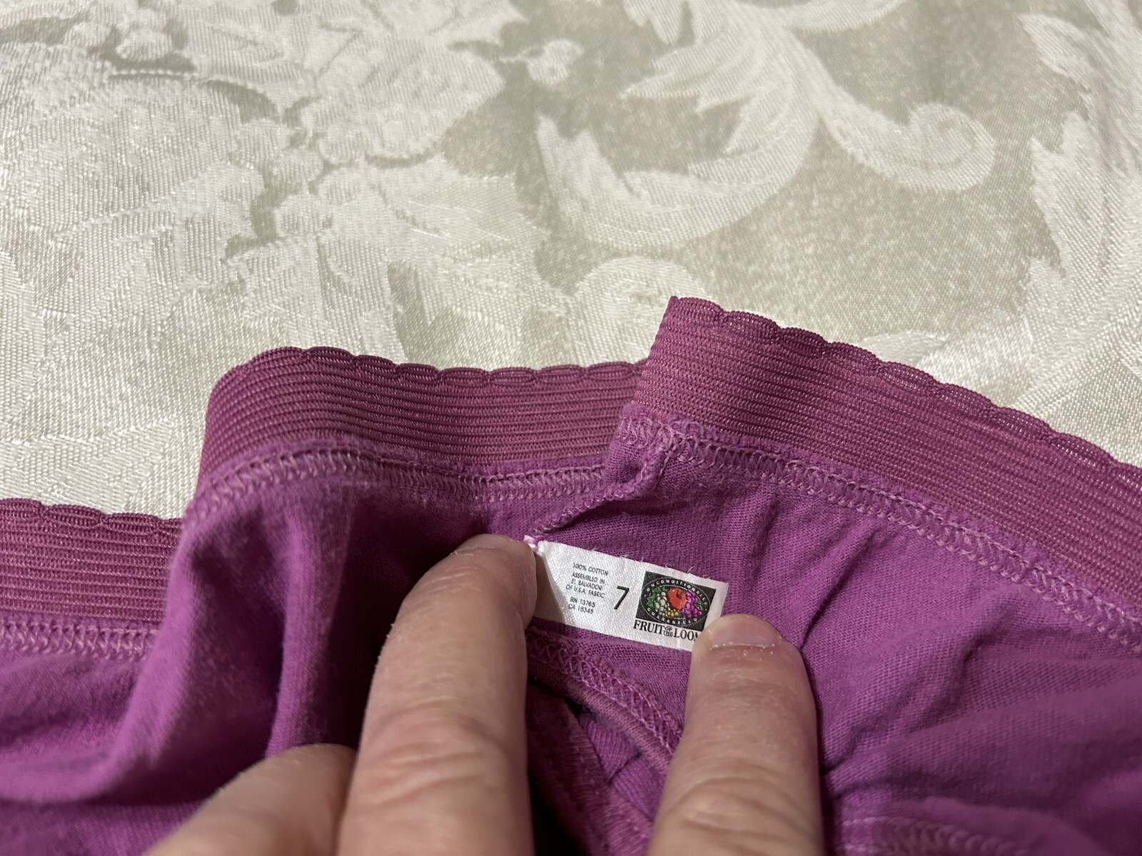 Vtg 90&rsquo;s FRUIT OF THE LOOM 100% Cotton Signature Hi-Leg Sz 7 Rose Pink Panties