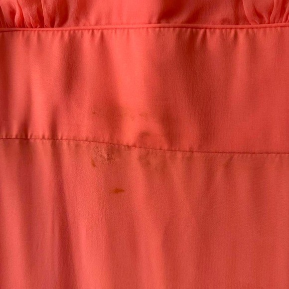 Vintage 60s Coral Chiffon Dress Large AS IS Maxi Waterfall Cape Flutter Angel