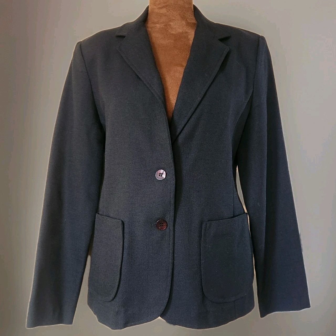 Vintage 70&rsquo;s rrrruss Russ Women&rsquo;s Blazer Jacket Black Union Made Size S/M