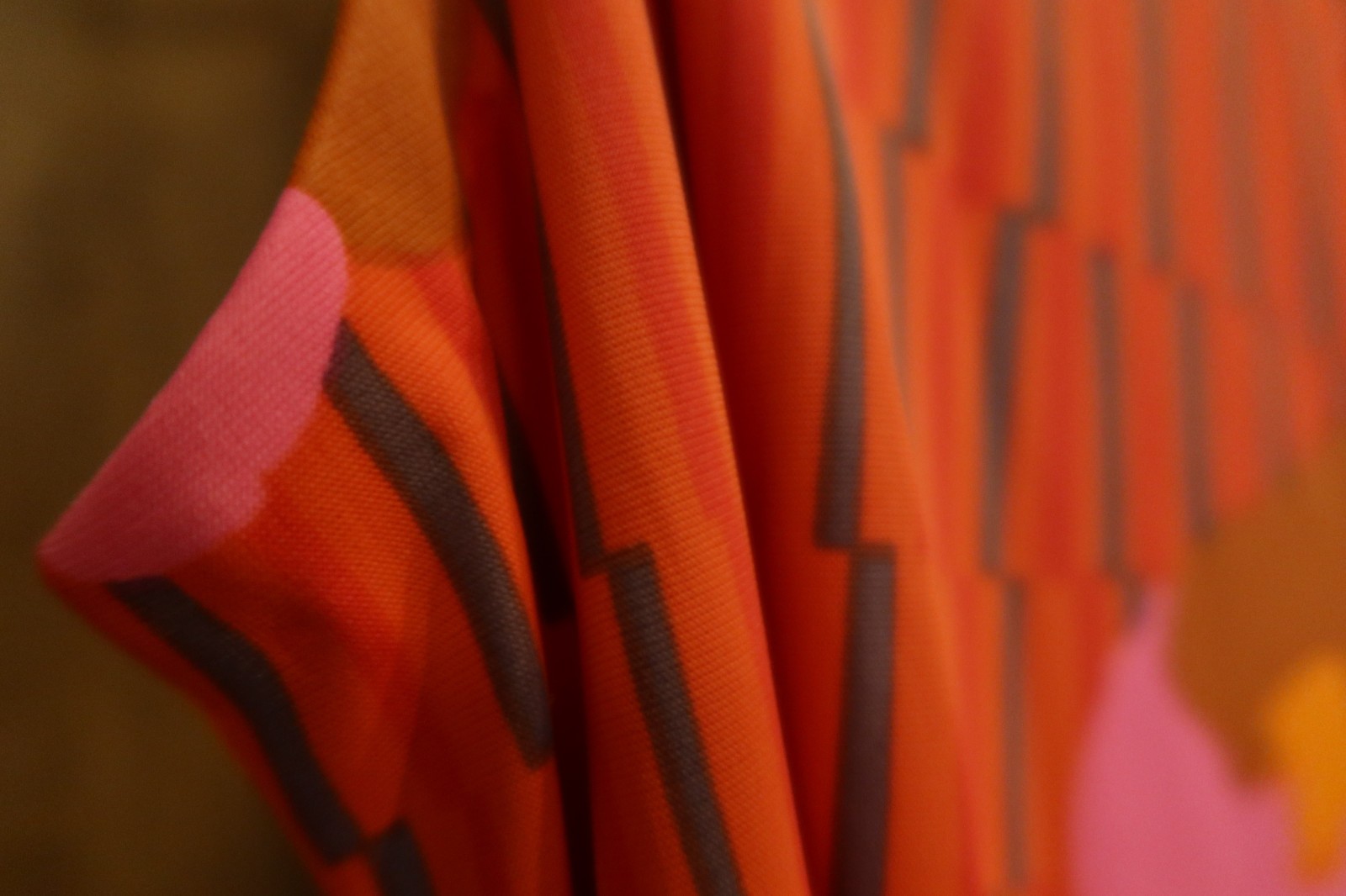 Vintage 70s E-Stewart USA Maxi Dress Orange Pink Psychedelic Pool Party M/L