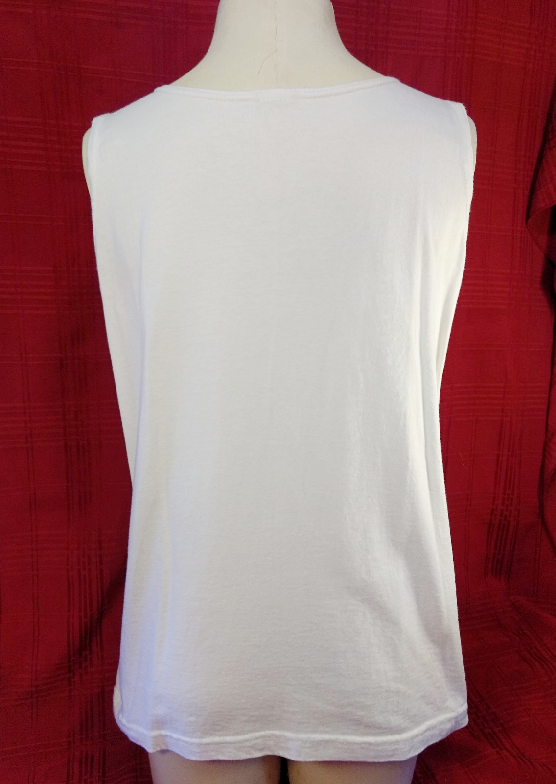 CAT Applique Shirt 2pc Womens Medium Set Red White Stripe Tank Crystals Kitschy