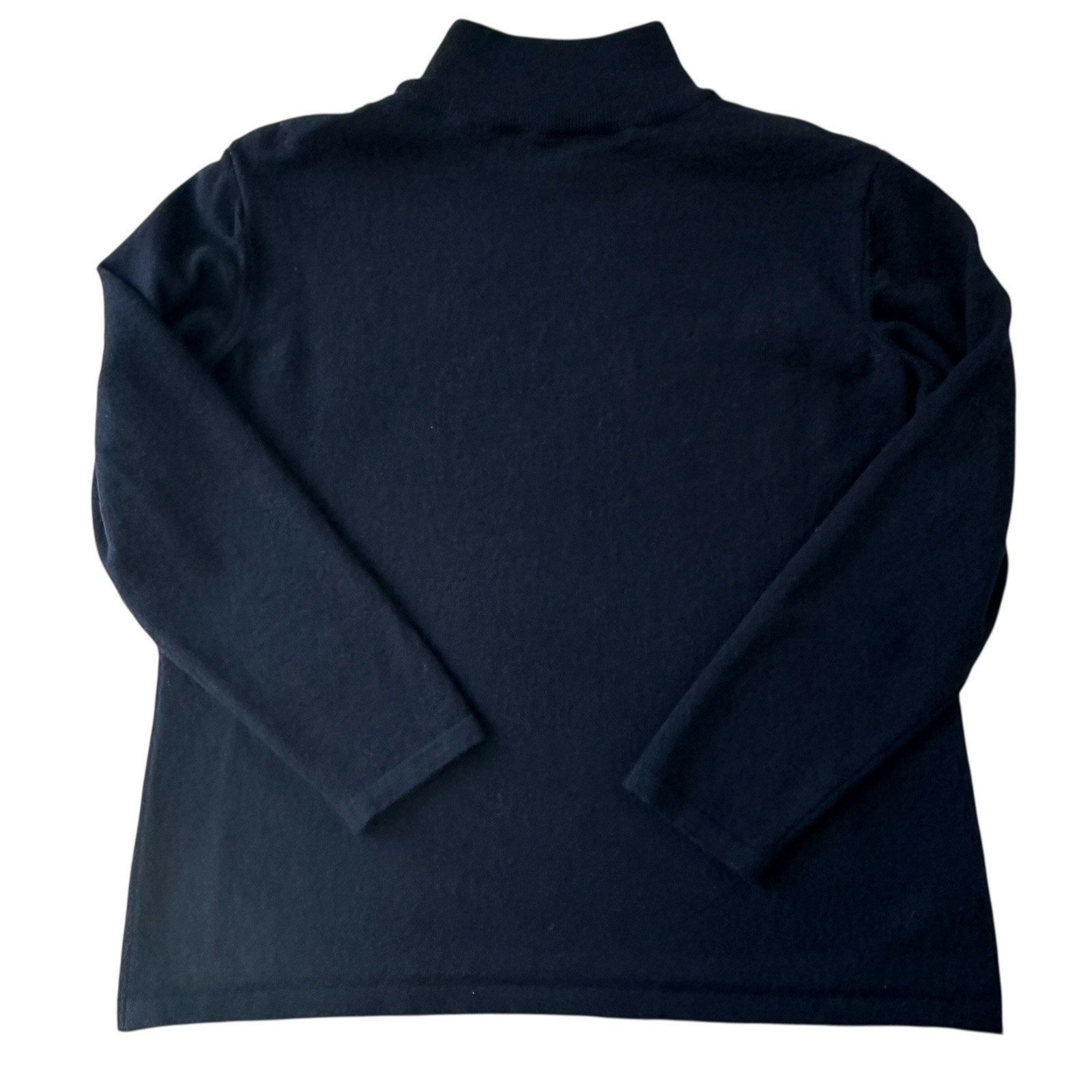 VTG Escada Margaretha Ley Wool Mock Neck Sweater Large US 44 EU Black Germany