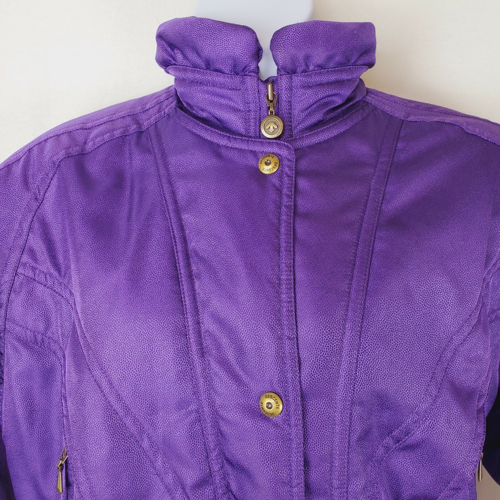 Vintage Ski Coat Large Purple Jacket Descente Oversized Retro Androgyny A-Framed