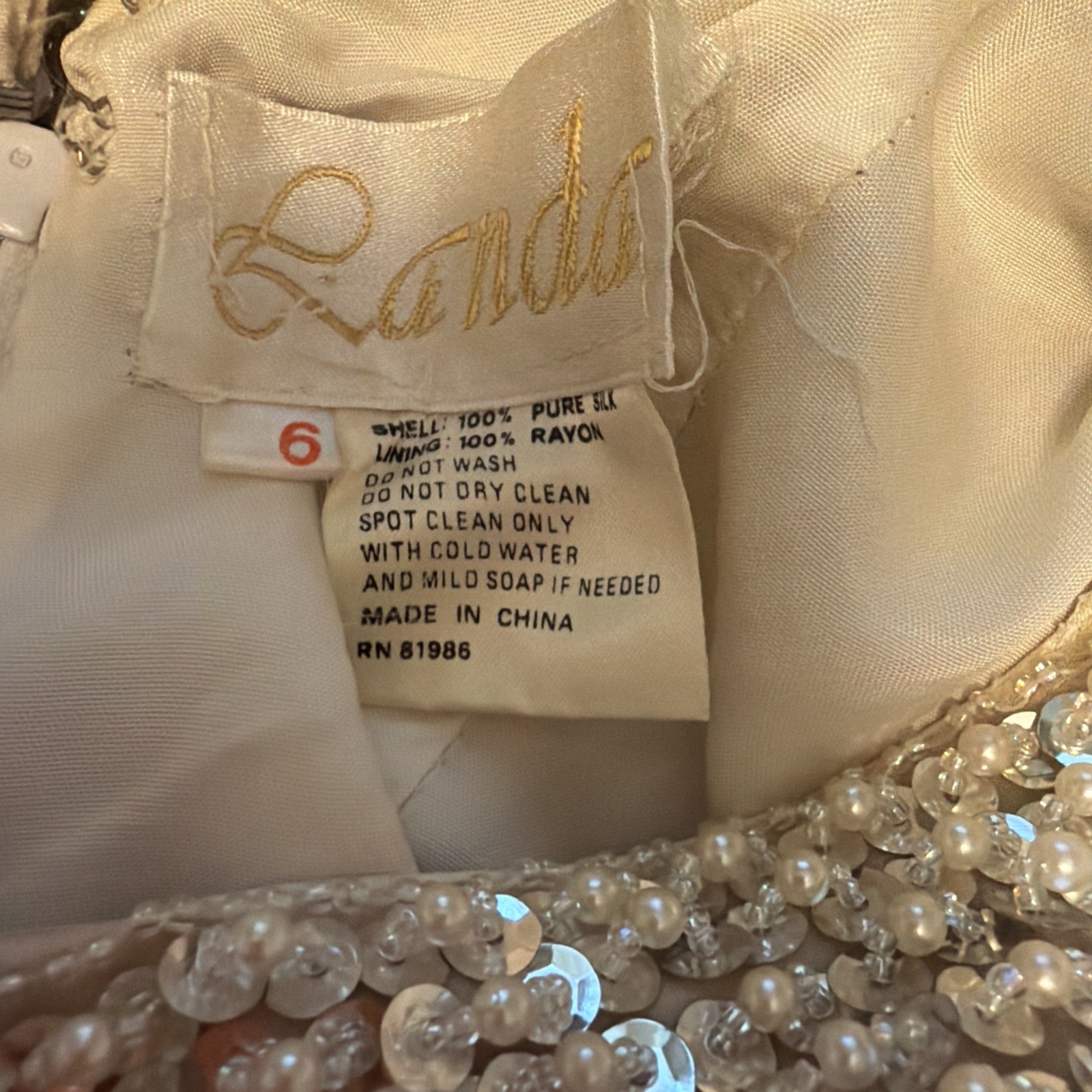 Lands VTG Evening Gown SZ 6 Pure Silk