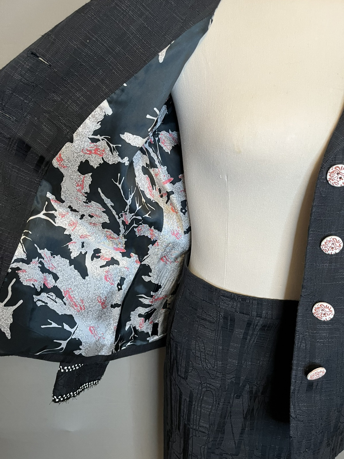 Vintage 80s Couture CHRISTIAN LACROIX Sz 46 Skirt Suit Amazing Condition
