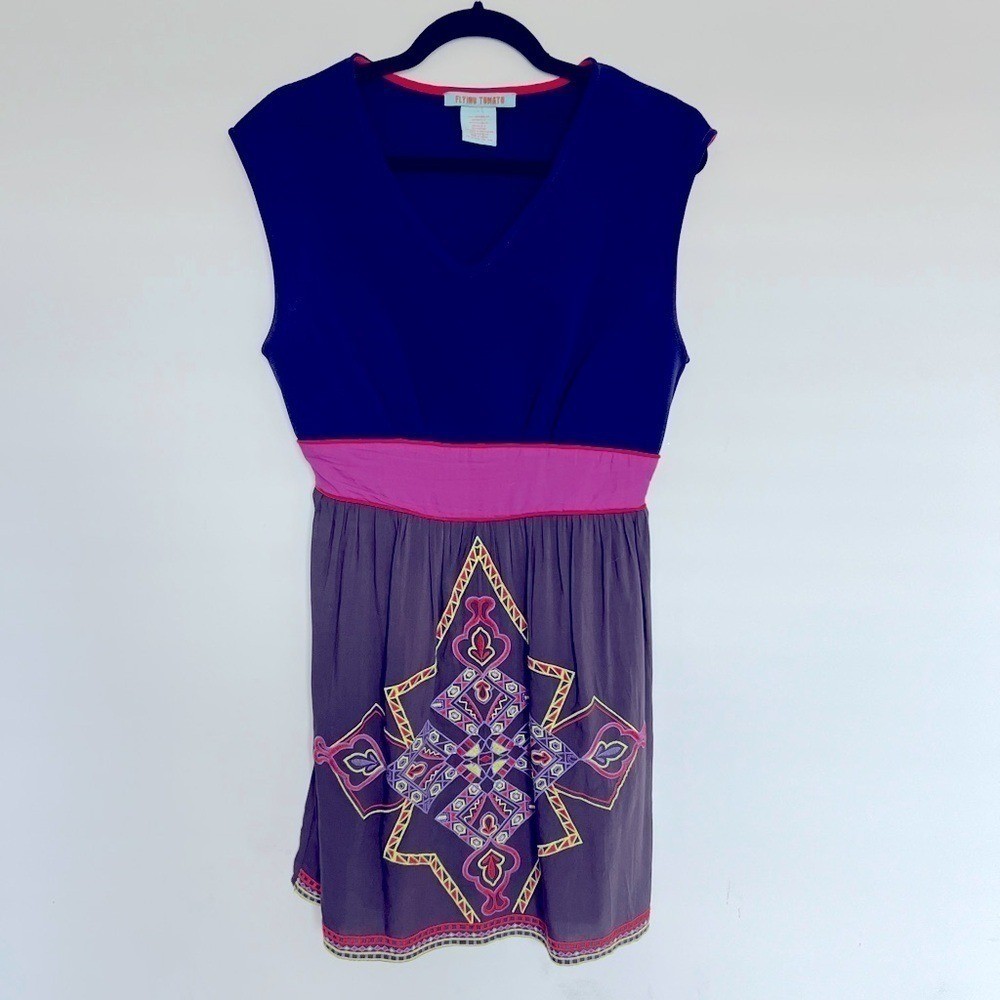 Flying Tomato Anthropologie Eastern Indian Floral Dress Size L