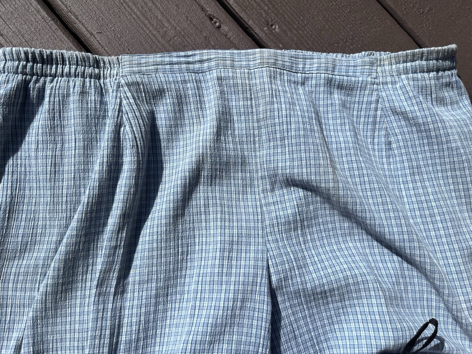 Koret Vintage Blue White Plaid Pull On Cropped Wide Leg Pants Plus Size 2X