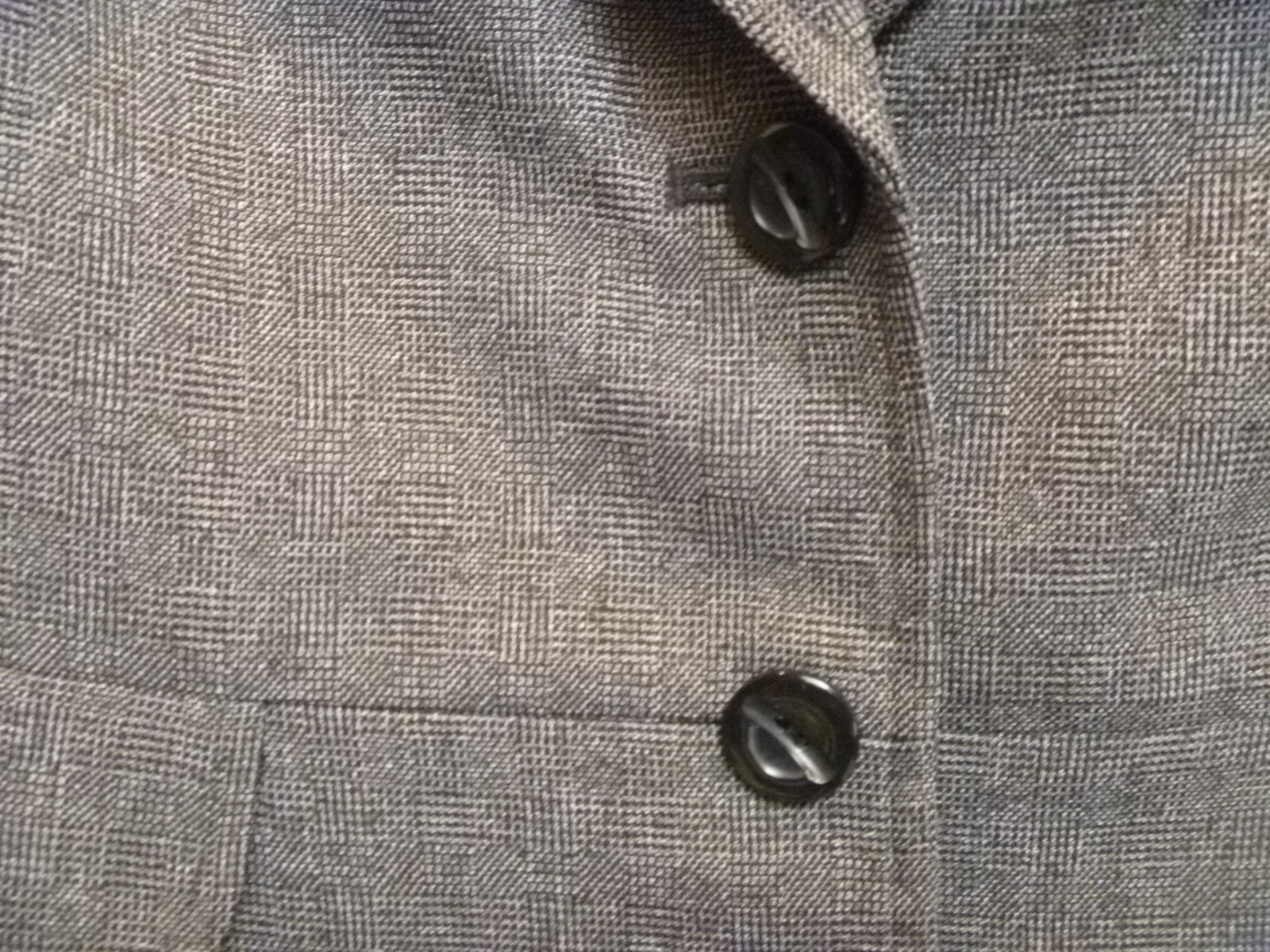 Evan Picone Suit Jacket Womens Size 10P Gray Black Plaid Lined Petite Blazer