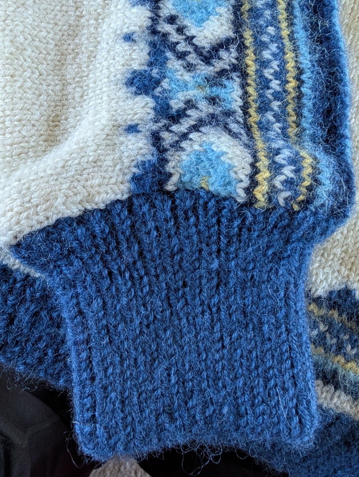 Antique Norwegian Sweater. O.Allers New Wool.Blue And White.Silver Buttons. S/M