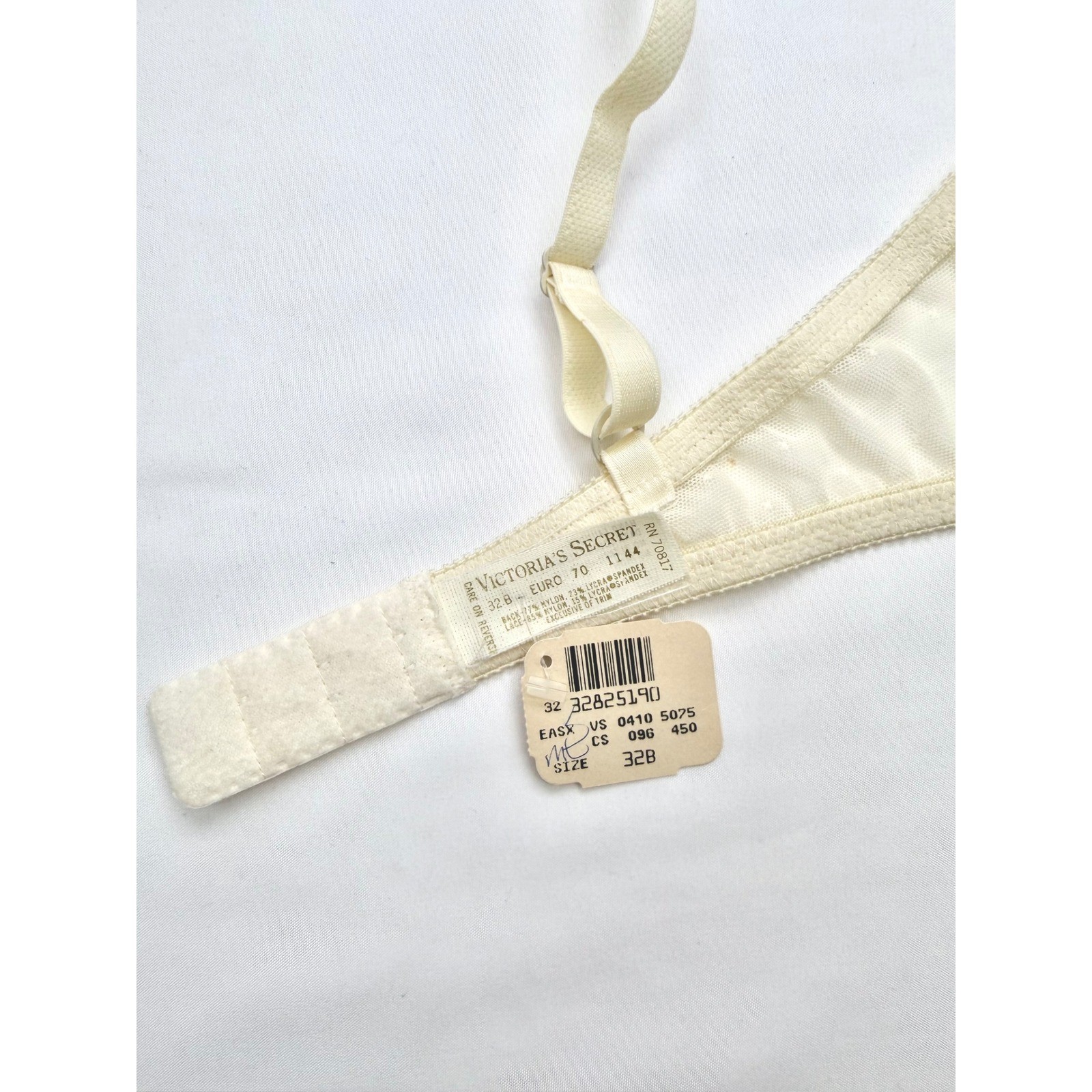 Vintage Victorias Secret Lace Bra 32B Butter Yellow Mesh Underwire 90s NWT USA