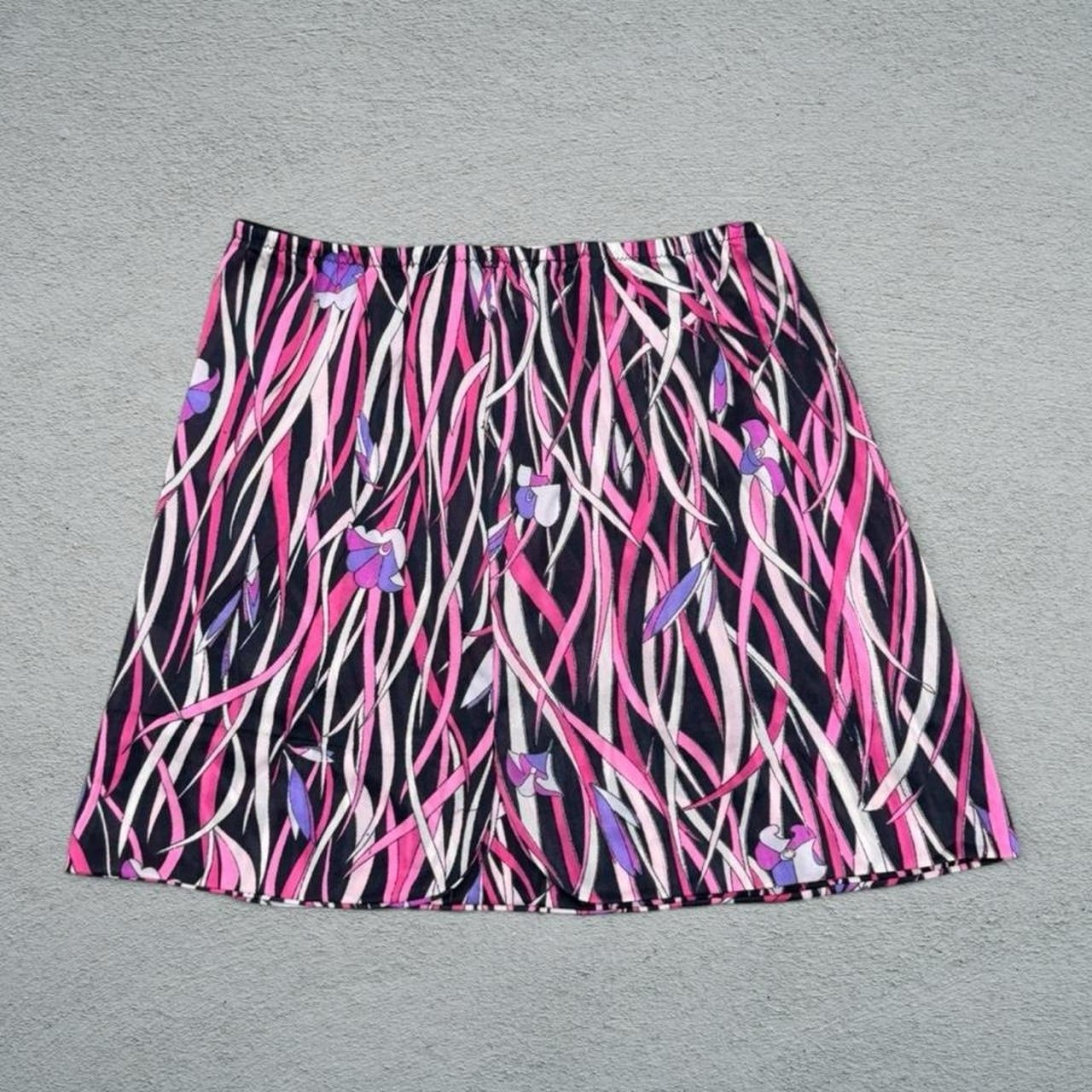 Emilio Pucci Vintage Pink Black Purple White Mini Skirt