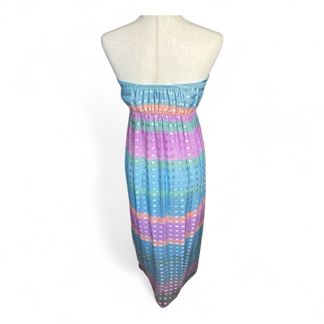 60’s Vintage Convertible Maxi Hostess Dress Lounge Cocktail Gown In Silk
