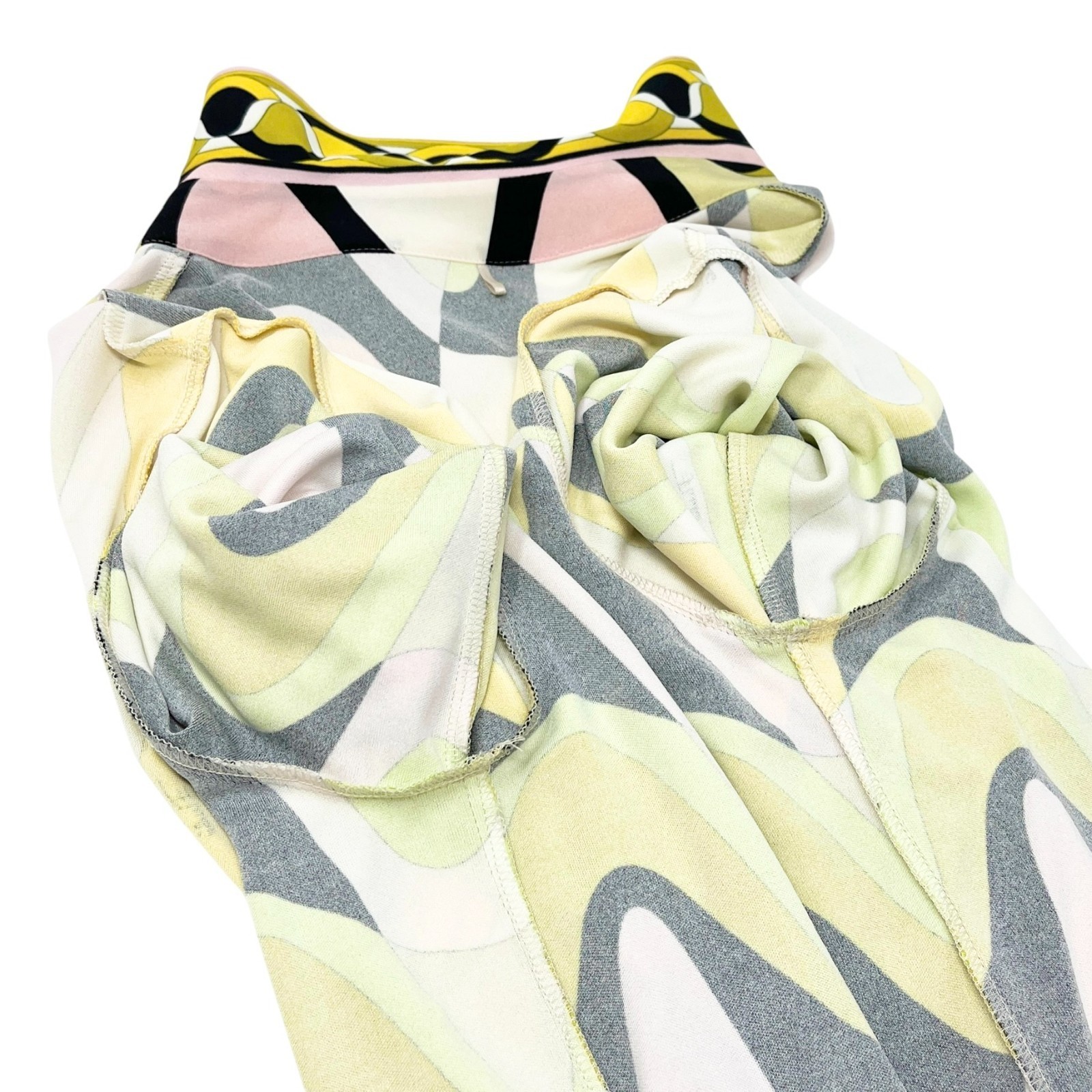 EMILIO PUCCI Vintage Logo Multicolor Shirt Pants Set #38 Button Zip Rayon