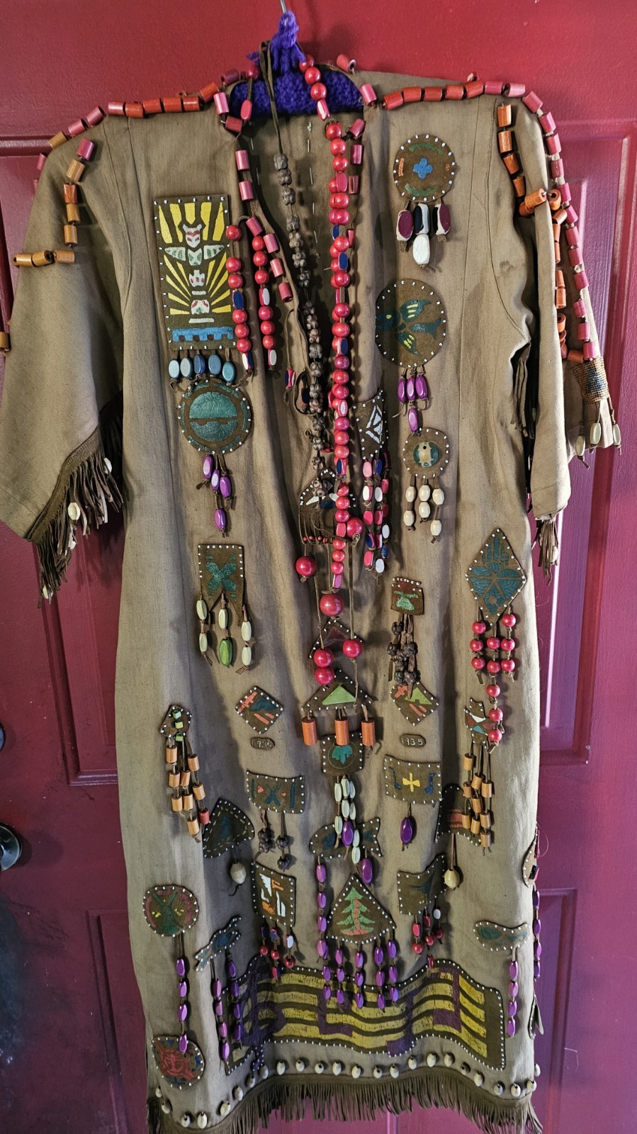 Very Decorated Camp Gire Girls Dress 1912-1937 Length 44 Inches