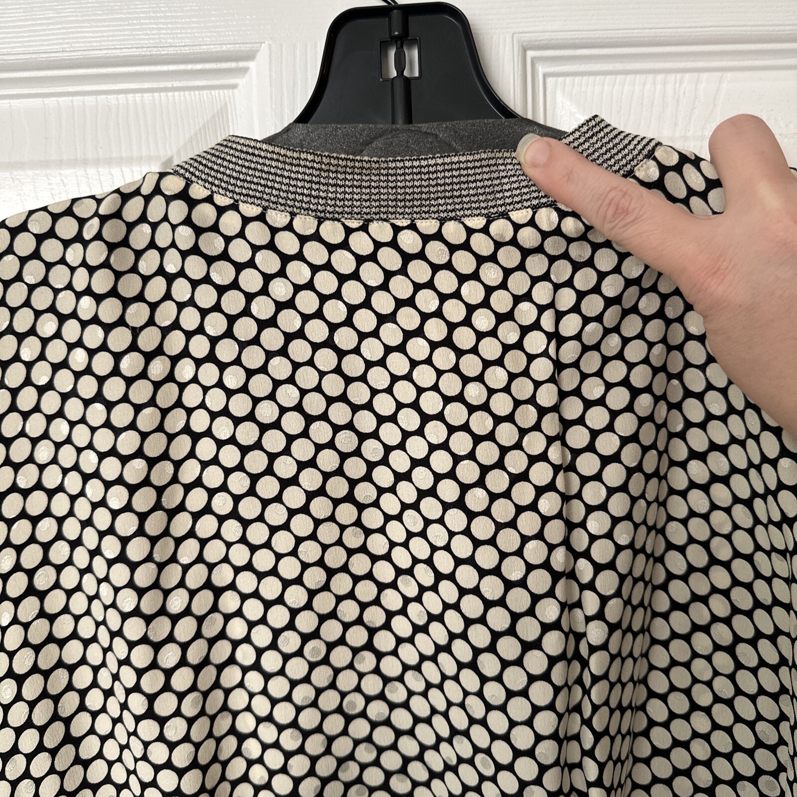 Vintage Emanuel Ungaro Blouse Made In Italy Black And Ivory Sz 8