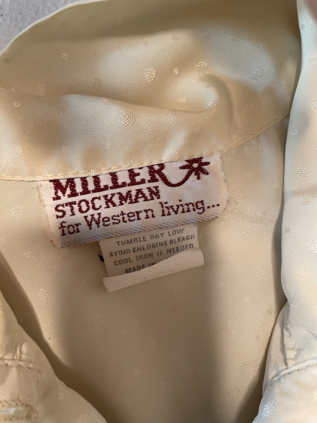 Vintage Miller Stockman Women’s Polka Dot Blouse Sz. 13 / 14 Made In USA