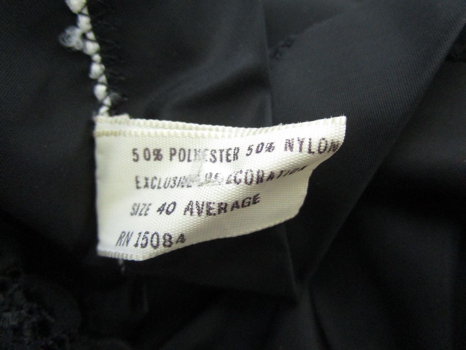 Vtg Pembrooke Black Noisy Poly Nylon Pinup Dress Slip Side Zipper Full Figure 40