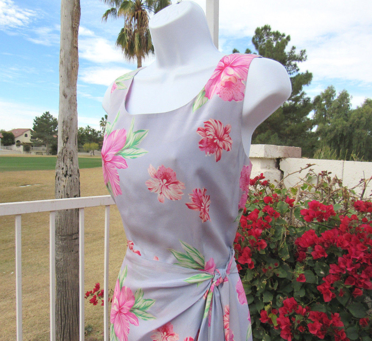 VINTAGE 1990s 2000s SPENSER JEREMY SLEEVELESS SILK FLORAL DRESS TIED OVERLAP
