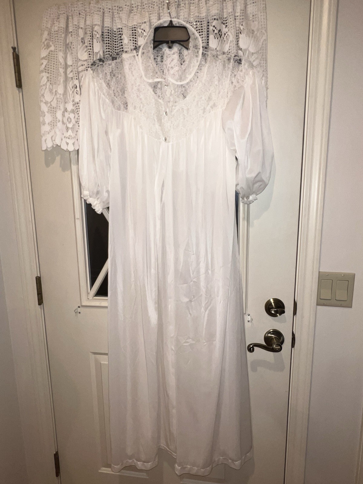 Mid-Century Radcliffe White Peignoir Bridal 2-Pc Nightgown & Robe Set Sz Small