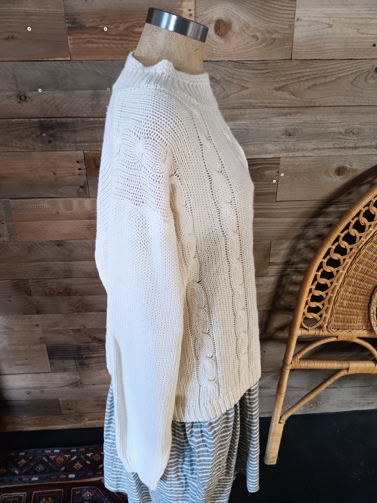 Vintage Picket & Post Sweater Wmn&rsquo;s Sz. 24W Cable Knit Plus Size Fisherman Core