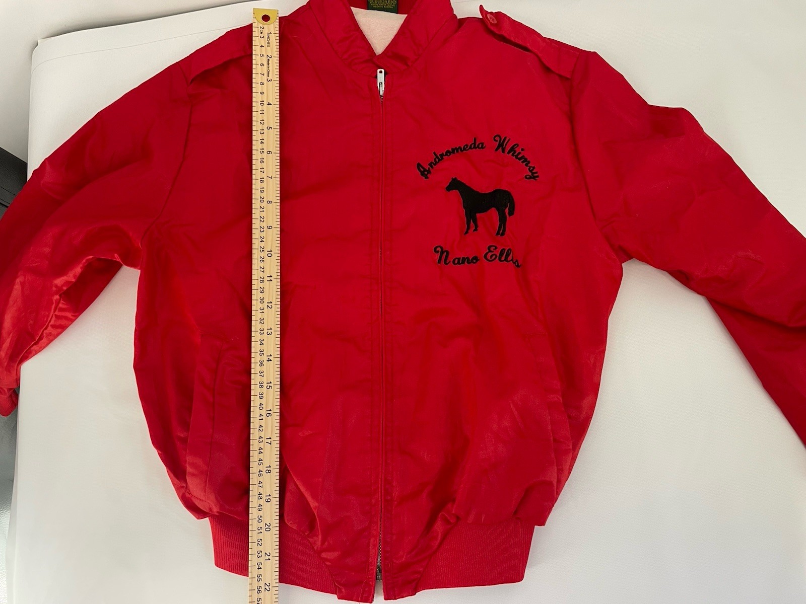 Rare Vintage 80s Red Bomber Jacket Avanti XS 14/16 Horse Riding Andromeda Whimsy