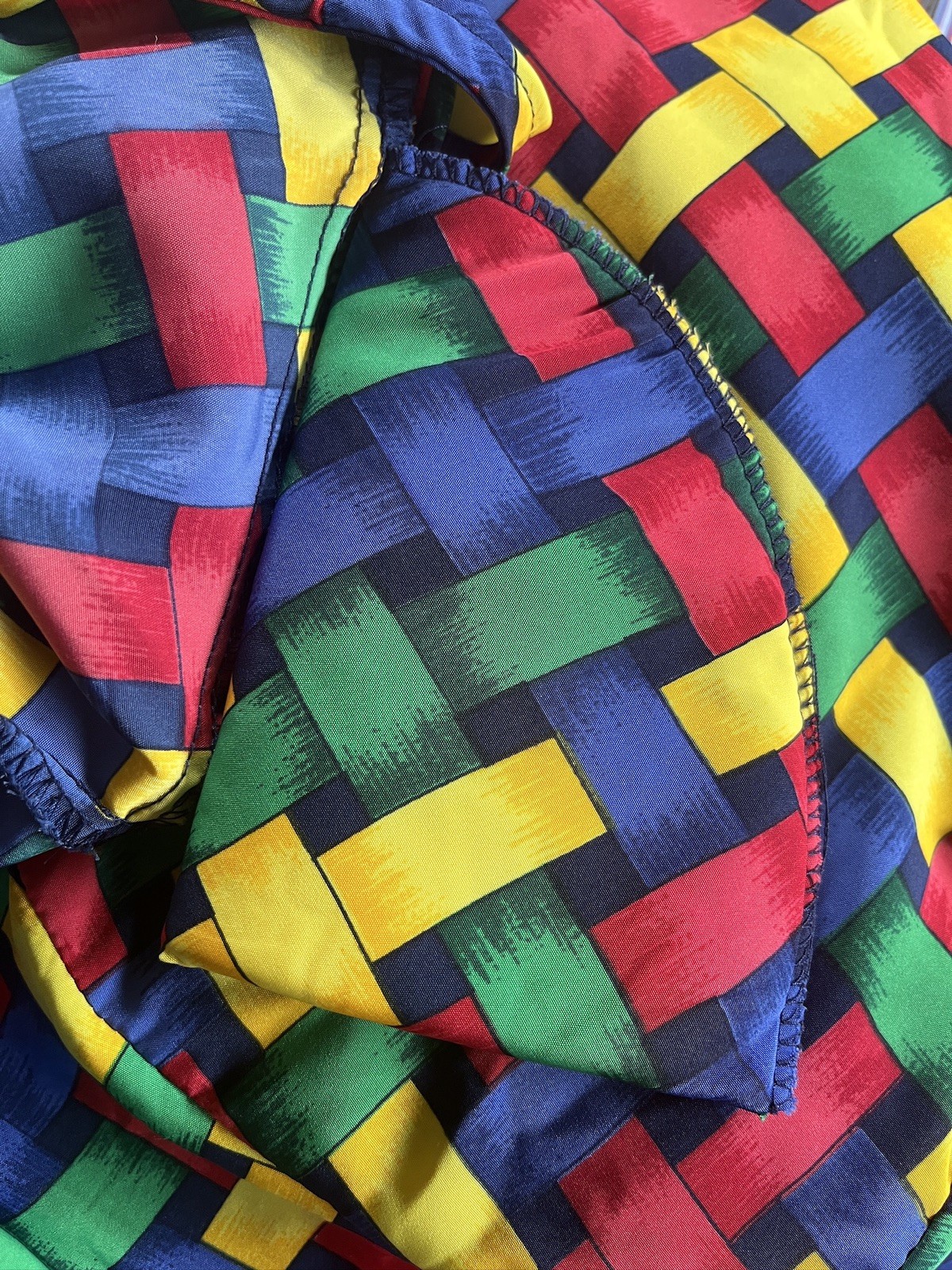 Vtg 90s CST Studio Top Blouse Weave Pattern 22W Made Korea Shoulder Pads