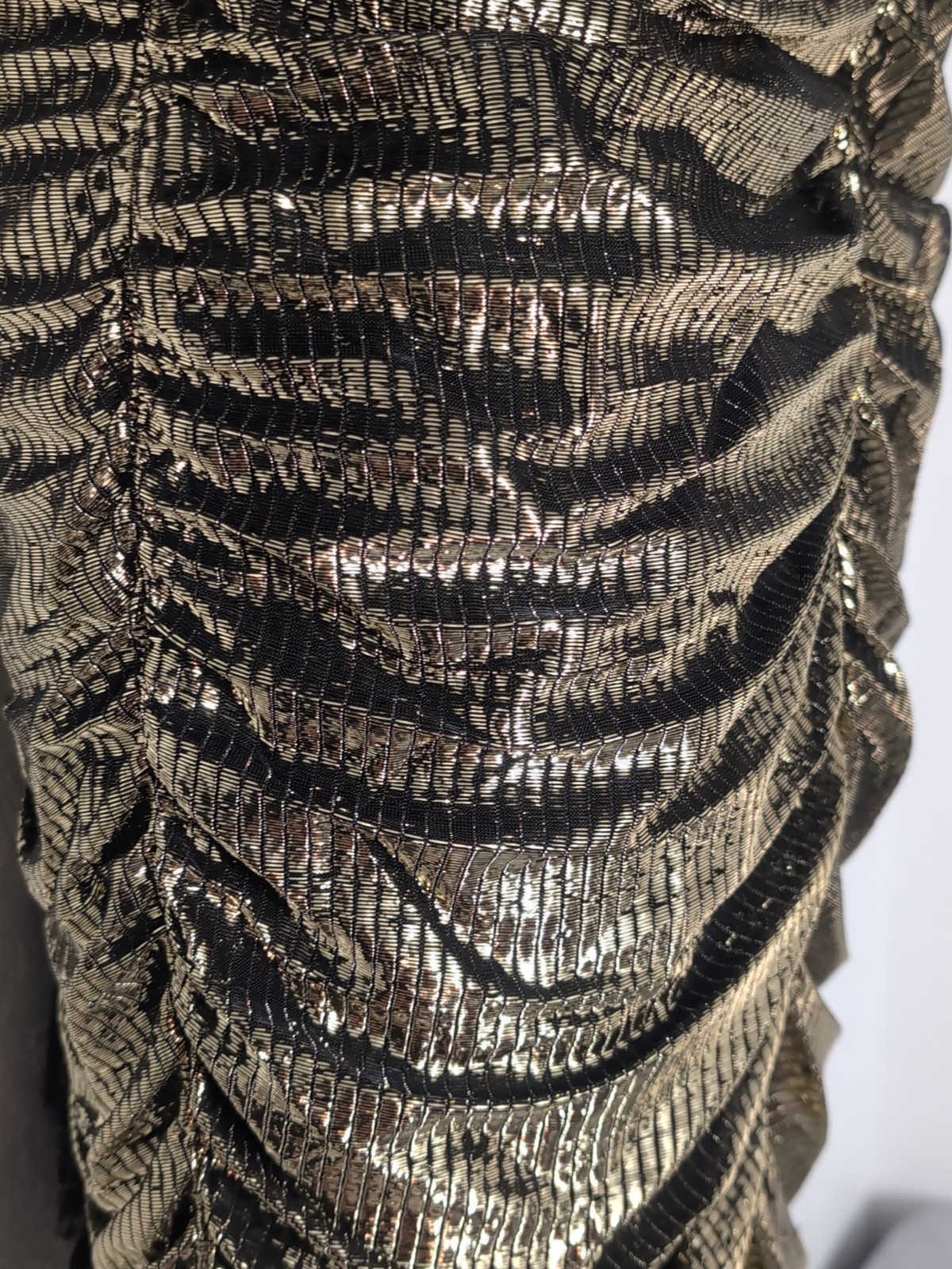Vintage New Leaf By Samir Metallic Gold Mesh Shimmery Cocktail Party Dress 11/12