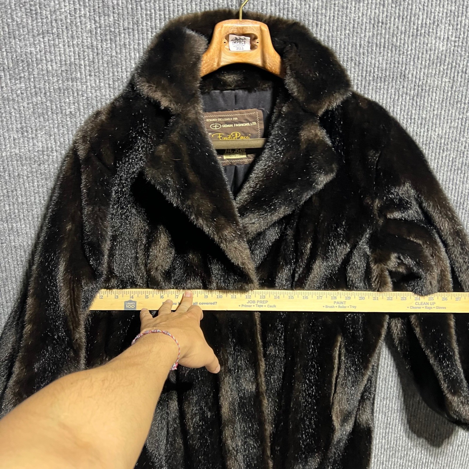 Vintage Emilio Pucci Faux Fur Coat Women Medium Brown 60s Gemini Fashions Luxury