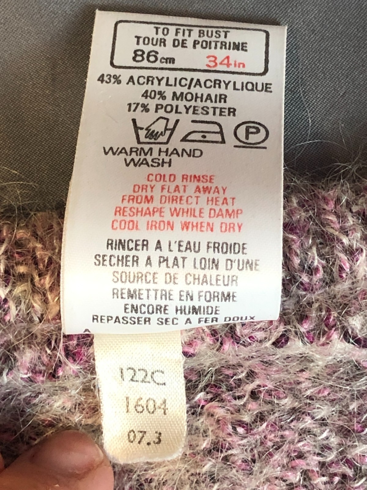 Vintage St Michael Size 12 / 40 Bust 34 Mohair Blend PURPLE KNIT VEST Bust 34in