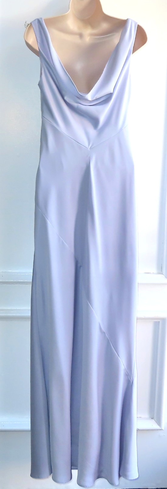 VTG Bari Jay Sleeveless Drape Back Lined Polyester Sheath Gown, Lavender, 9-10