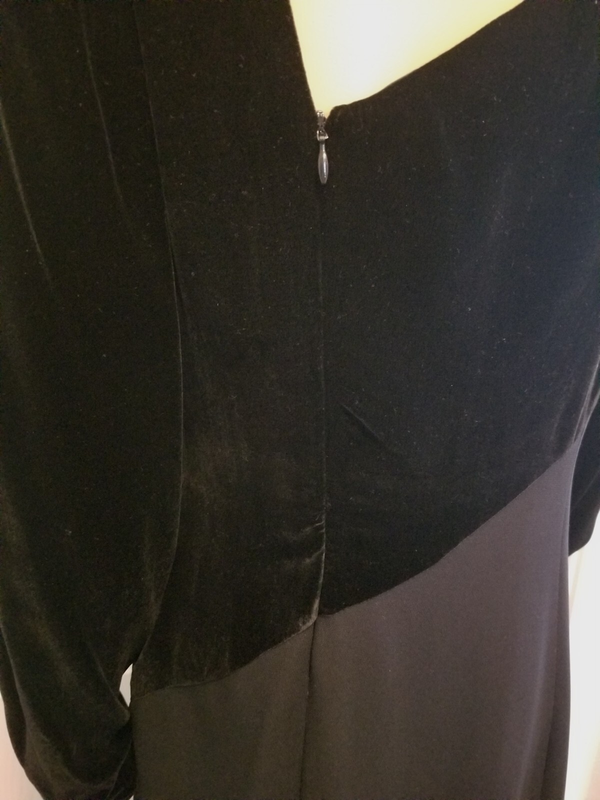 Gorgeous Vintage Elegant Kathryn Dianos Black Velvet &Crepe Formal Gown Sz 8