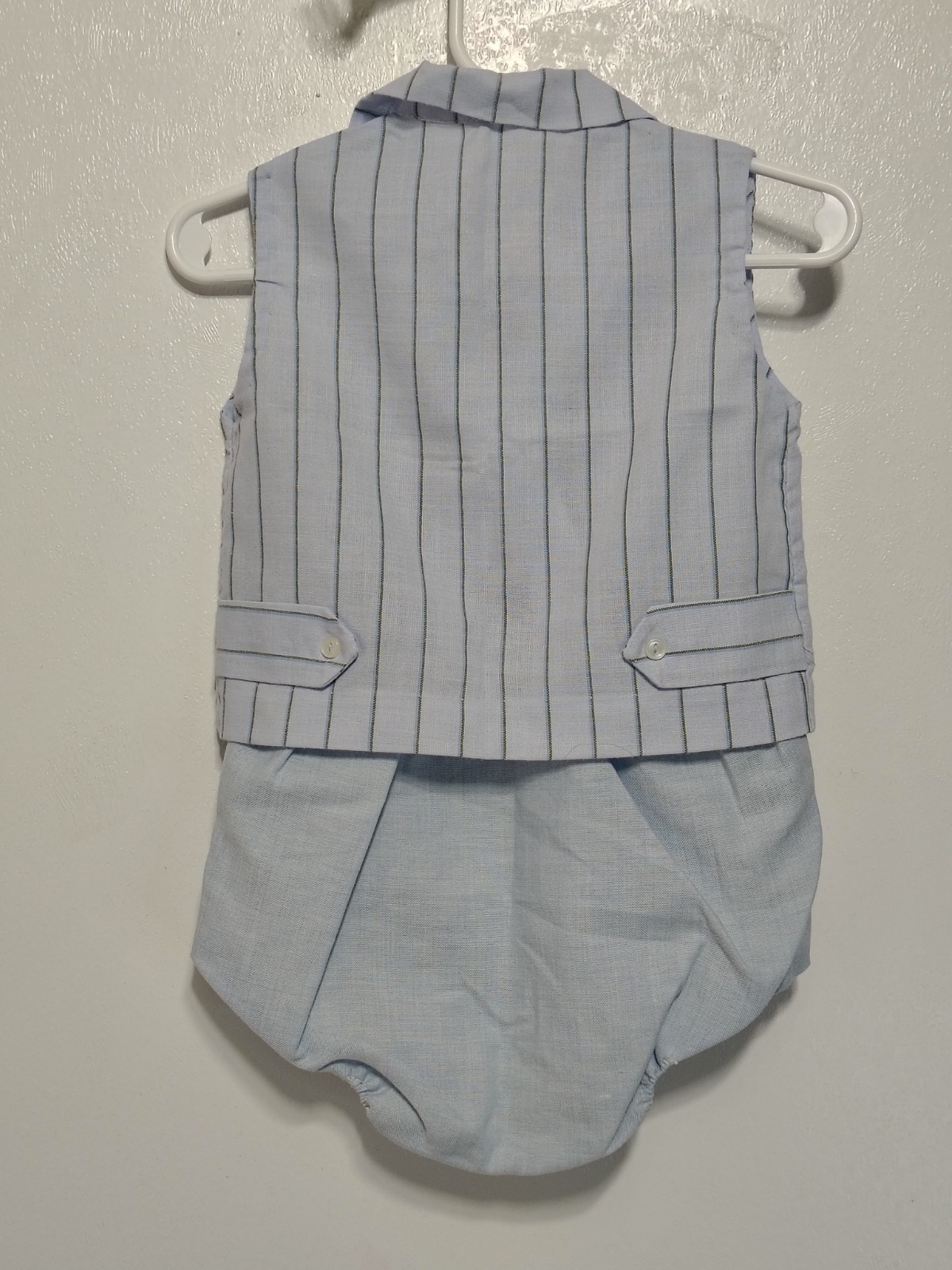 Infant Boy 60s/70s 2 Pc Striped Romper Set With Monkeys (Measurements In Photos)