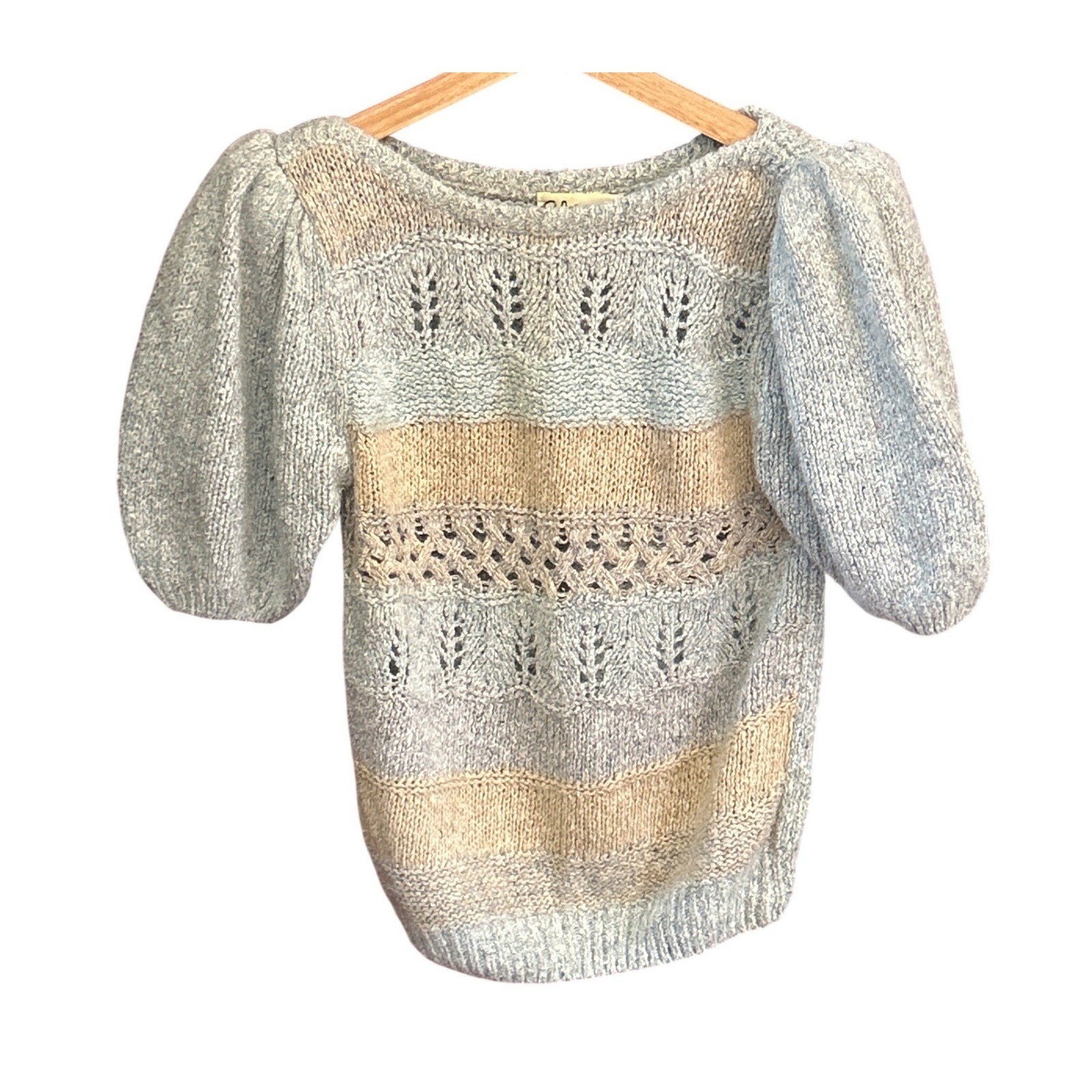 Vintage Reference Point Short Sleeve Sweater Coquette Balletcore Romantic Knit