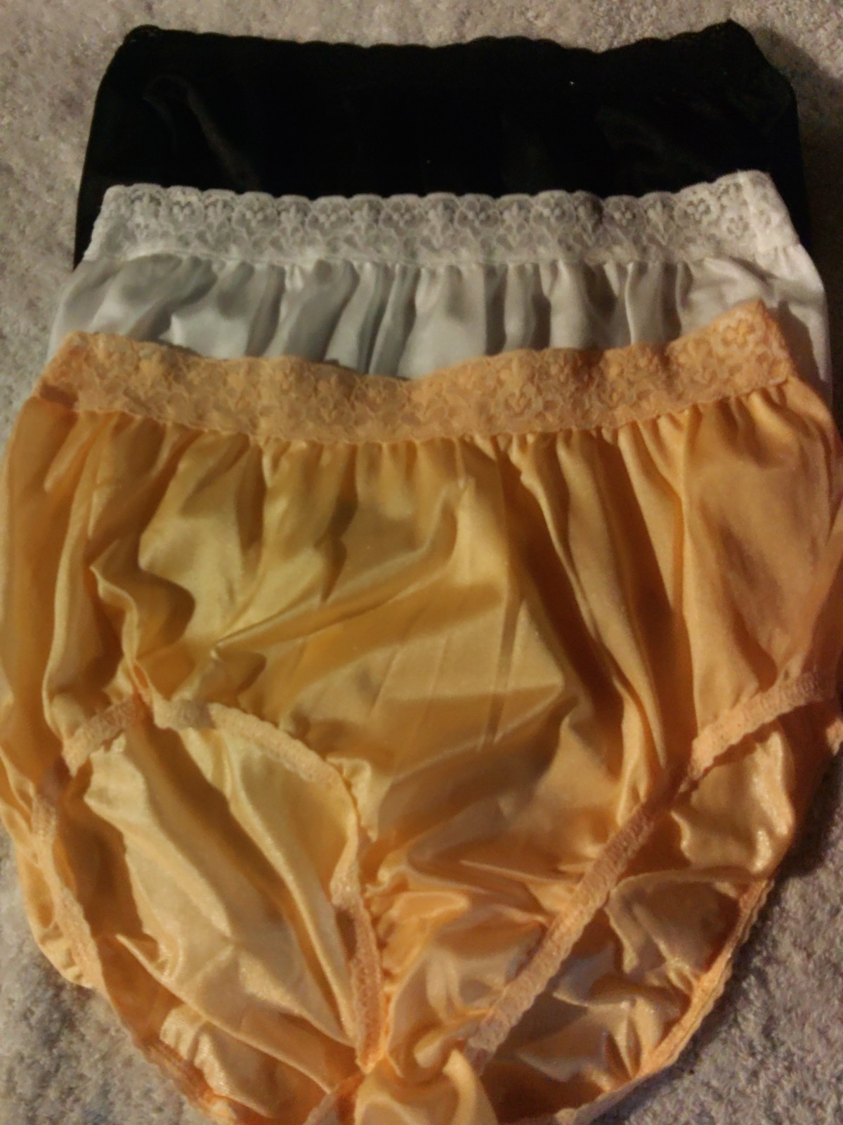 Lot Of 3 Size 6 vintage fruit of the loom 100% nylon panties w/tags Wide Lace