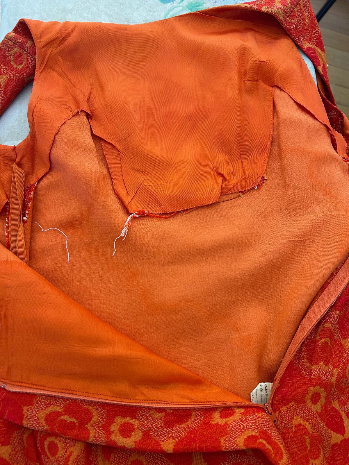 Vintage 1960s Mod Orange Micro Mini Dress Palm Royale 60s 70s sz XXS Teen Sz 14