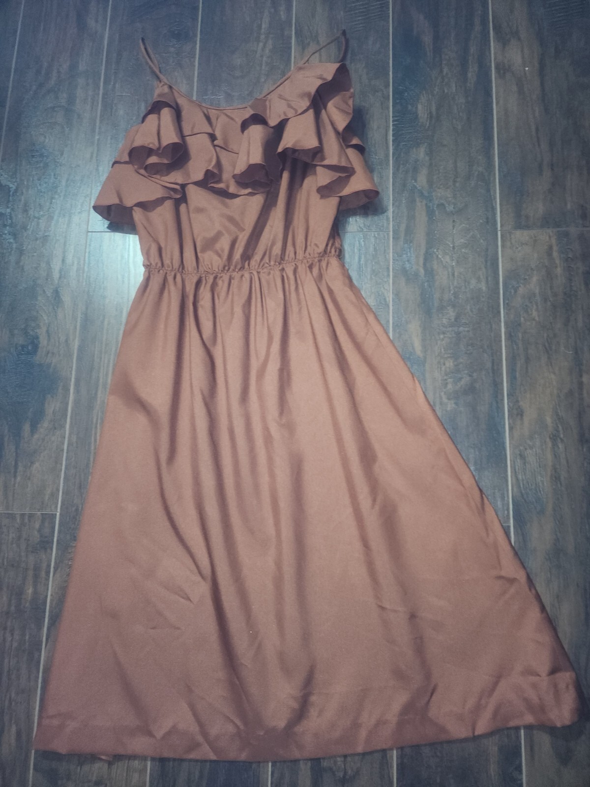 Carole King Vintage 70&rsquo;s Dress Rust Ruffles Size 13/14 Disco