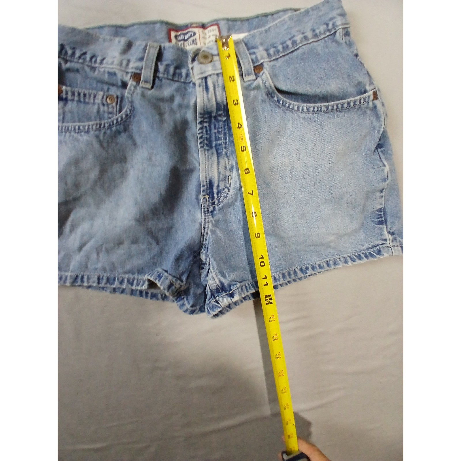 Vintage Old Navy High Waisted Denim Shorts Light Wash Cotton Womens 8 90s Retro
