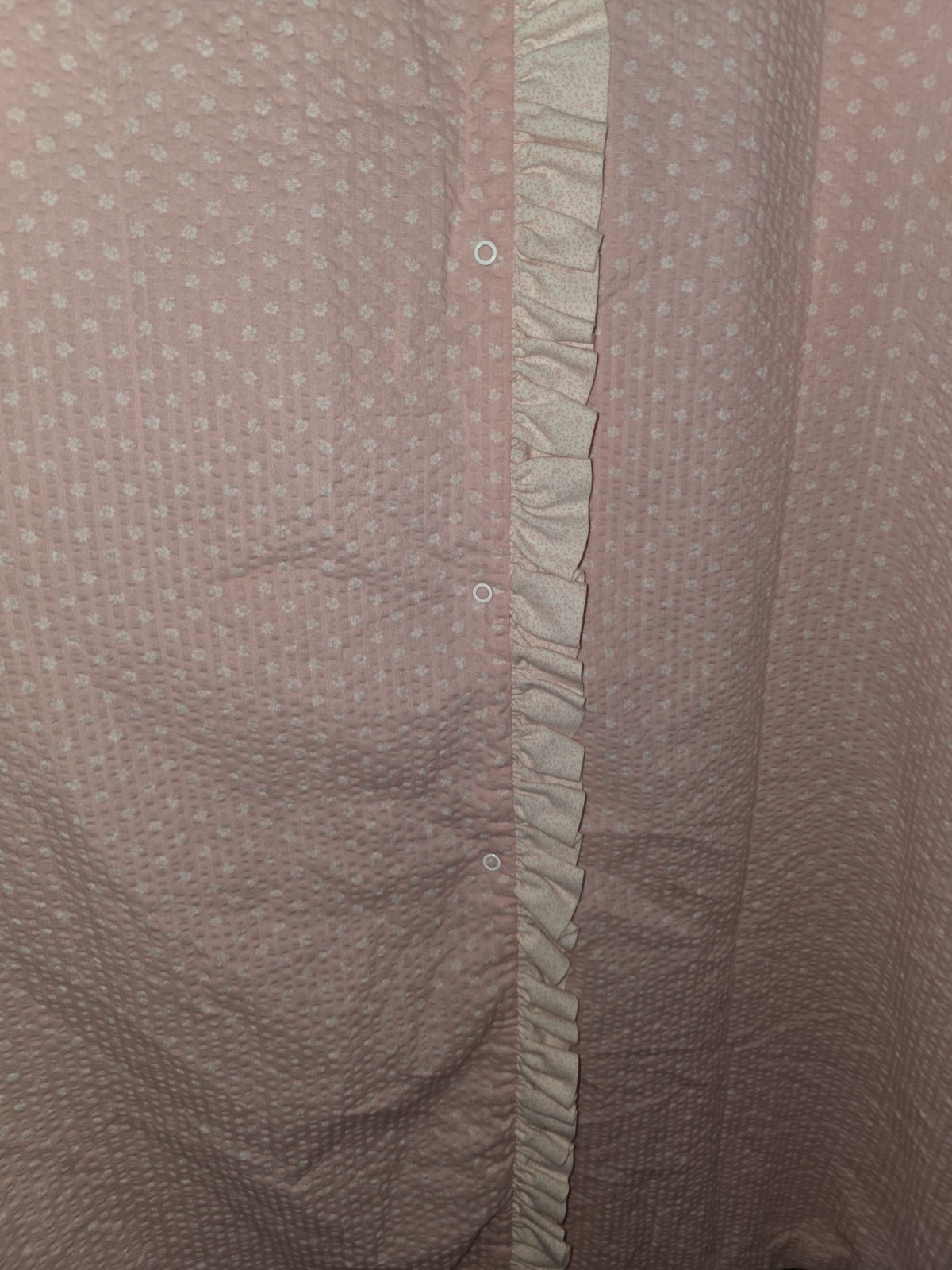 Vintage Miss Elaine Ruffle Pink Floral Nightgown (Medium)
