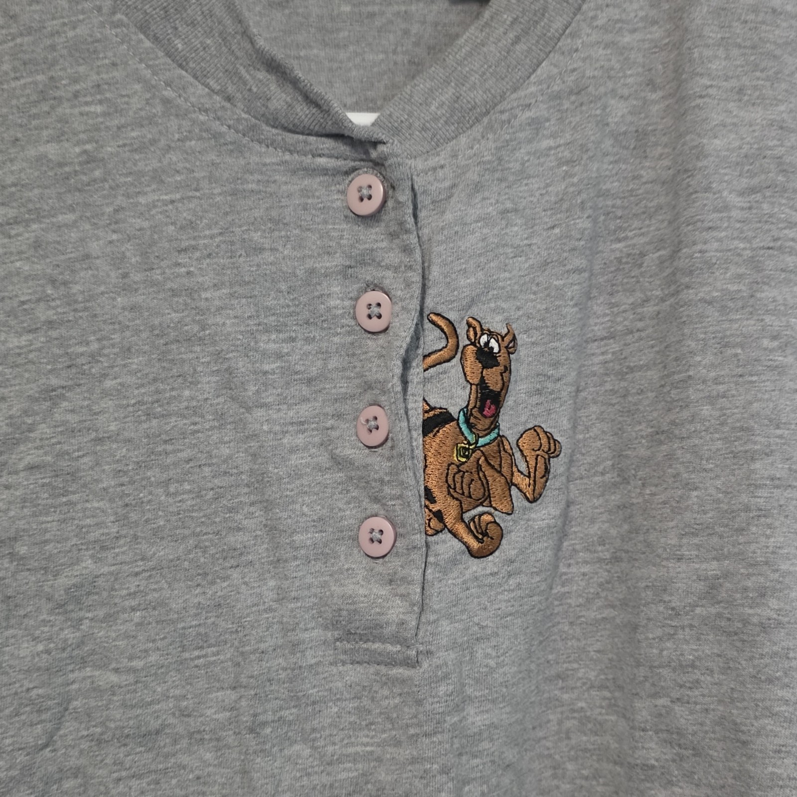 VTG Y2K Scooby Doo Cartoon Network long sleeve patch shirt XL (18/20) Gray