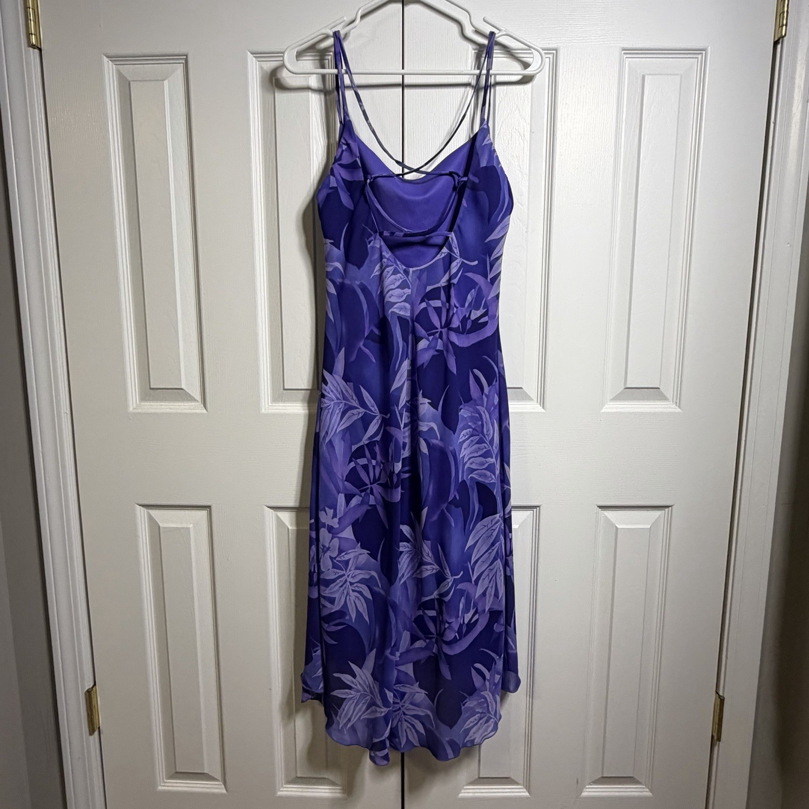 Vintage Steppin Out Purple Floral Dress Size 8/10 Formal Lace Back 90s Y2K