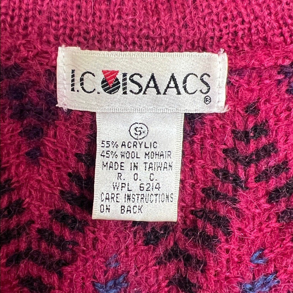 Vintage 80s Wool Blend Buttonup Chevron Stripe Oversized Cardigan Sweater small