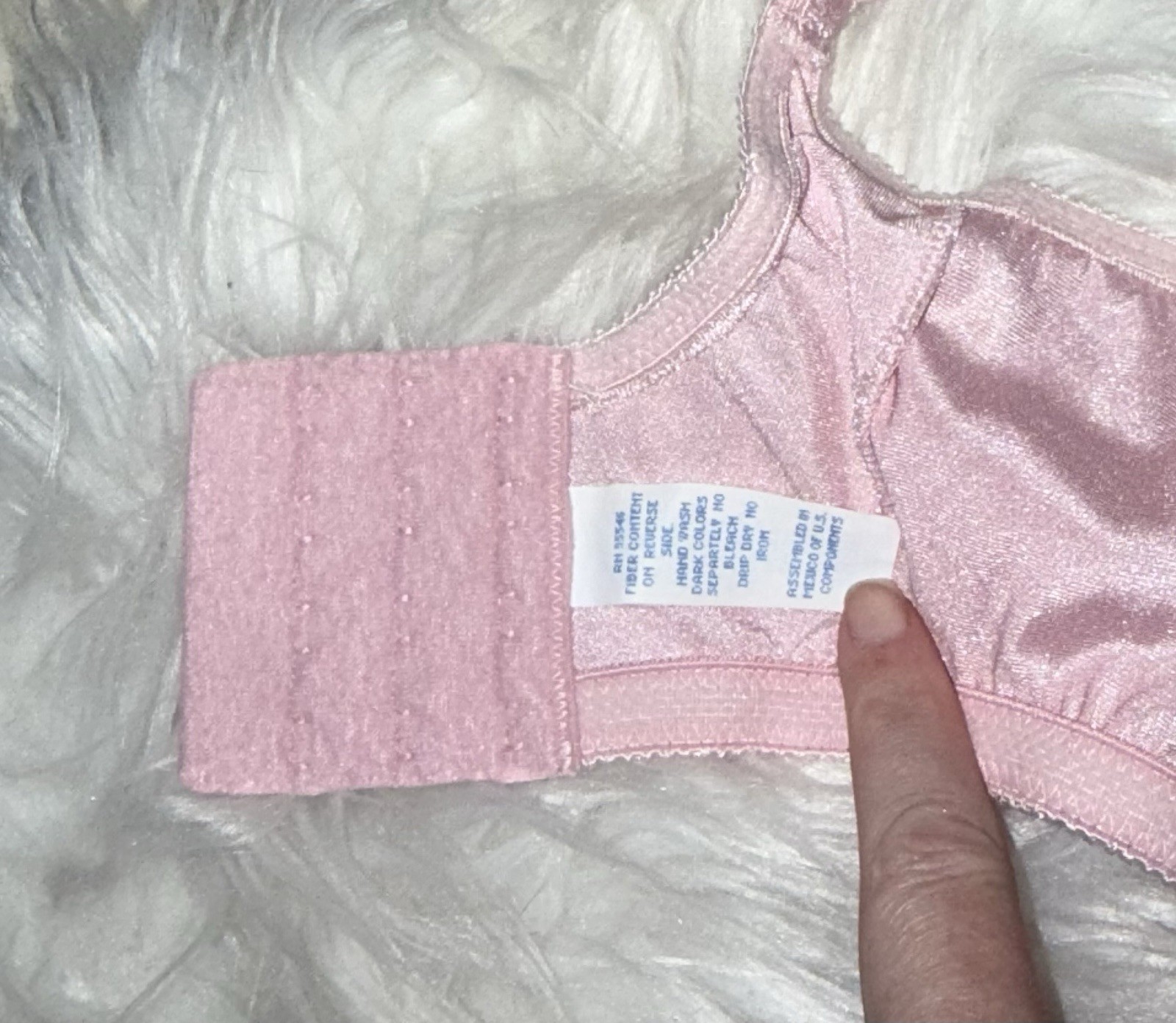 Vintage Vtg 5303 Satin Bra Printed Unpadded UW Lovers Knot Womens 38DD Pink