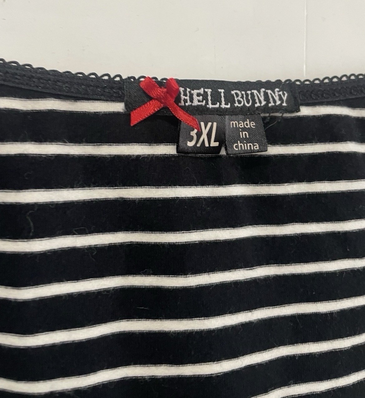 Hell Bunny Black White Striped Hannah Top 1950s Vintage Retro Rockabilly Style