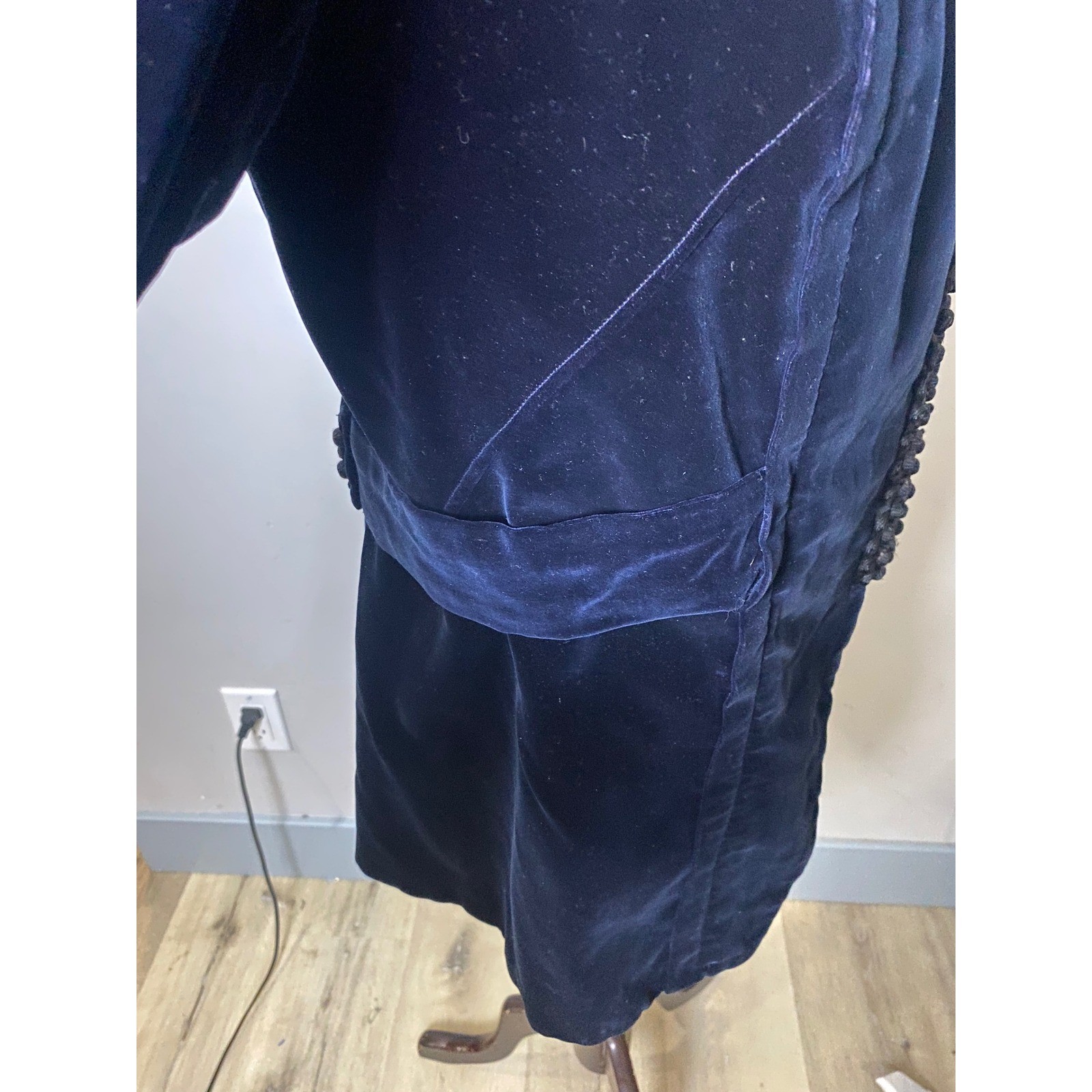 Victorian Marshall Field & Company Blue Velvet Soutache Jacket Coat 1800&rsquo;s/1900