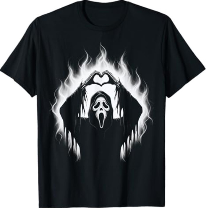 Halloween Scary Face Horror Creepy Ghost Heart Hands Spooky T-Shirt
