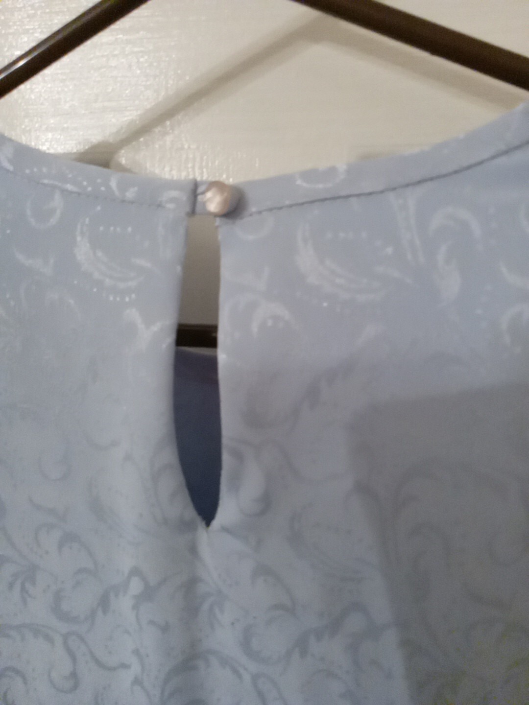 Vintage Lorac Original Light Blue Long Sleeve Polyester Side Sash Blouse 22 1/2