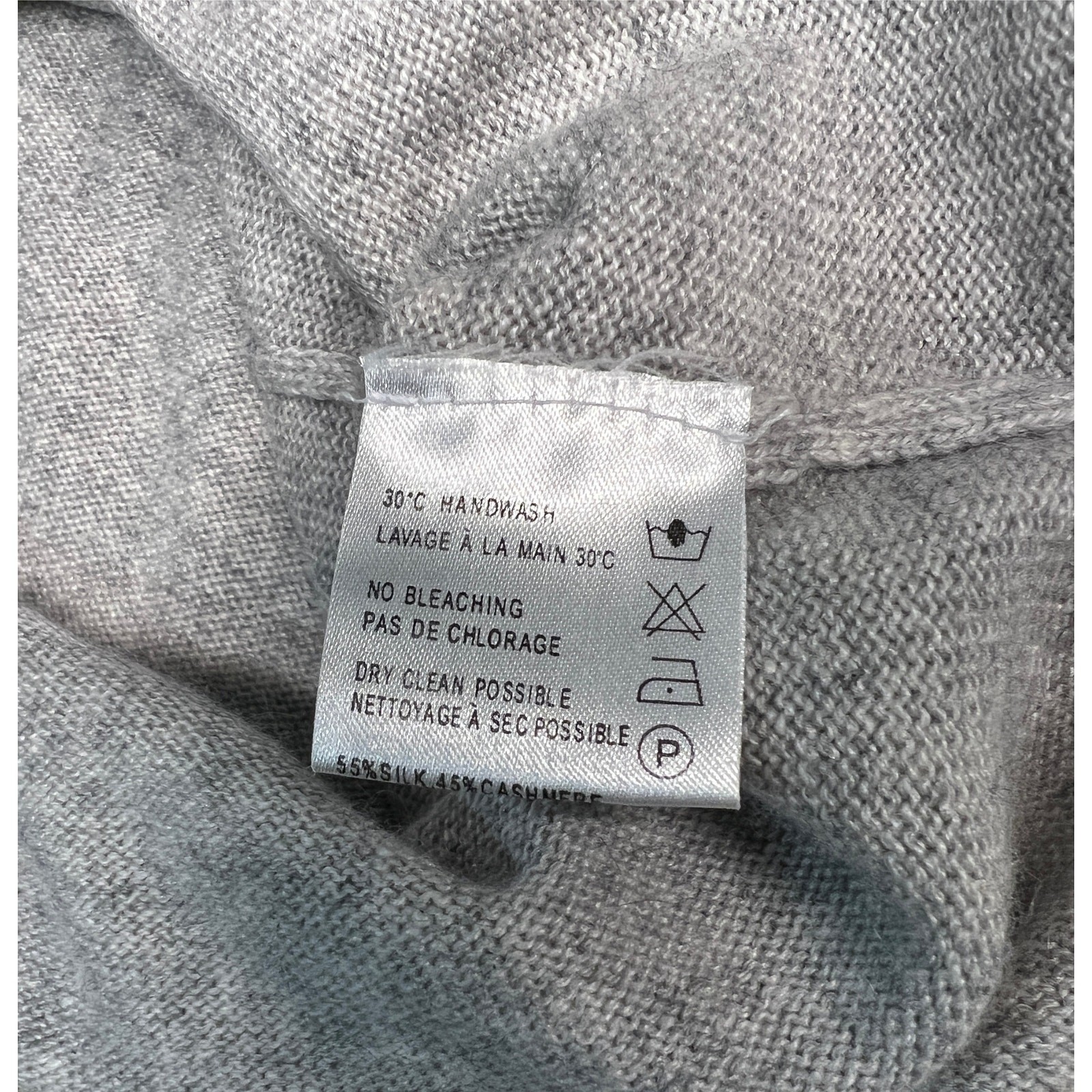 PRINTEMPS *Mint Condition* Vintage S Grey Silk Cashmere Boatneck Knit Top -1990s