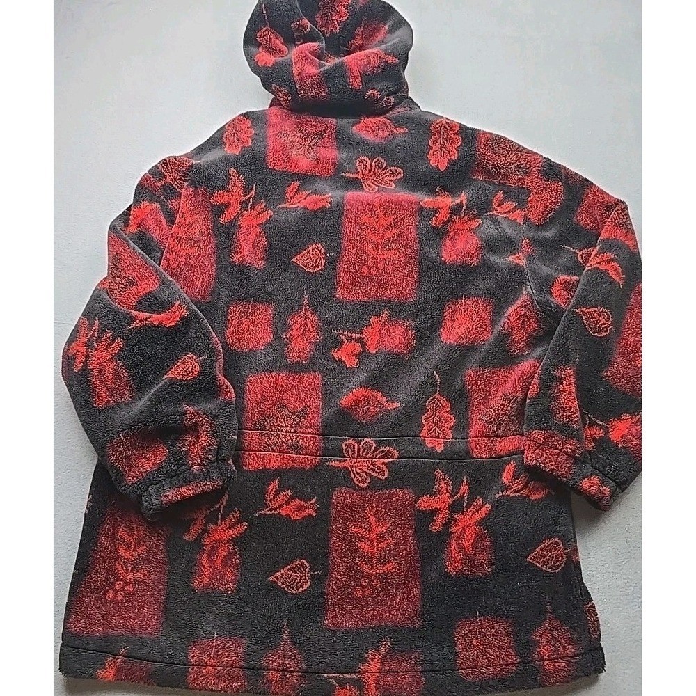 Forecaster Floral Fleece Jacket Hooded Small Full Zip Warm Cozy Vintage Women&rsquo;s